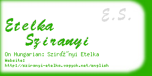 etelka sziranyi business card